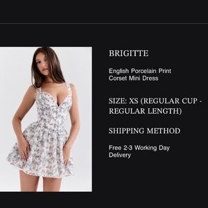 House of CB BRIGITTE English Porcelain Print Corset Mini Dress